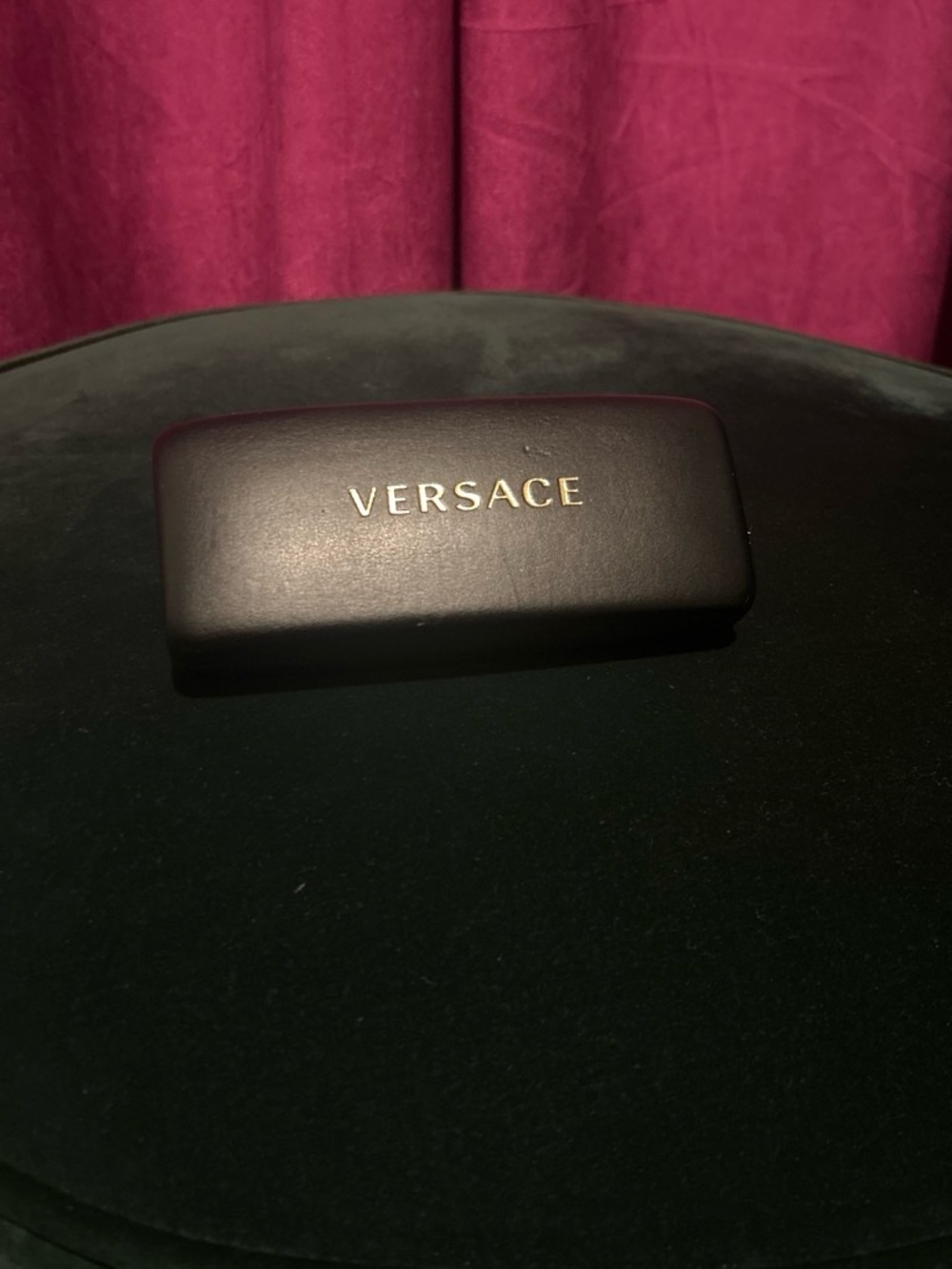 Versace Black Eyewear Case with Gold Logo